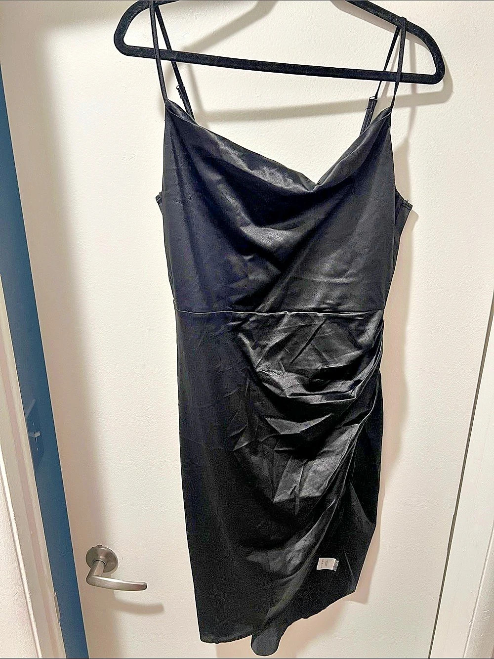 Black Draped Midi Dress Like New